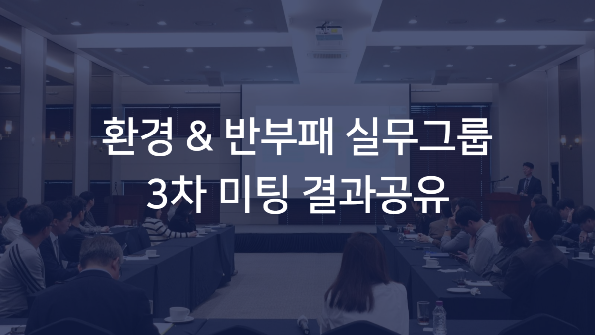 2023년 환경 & 반부패 실무그룹 3차 미팅 결과공유 (10/25, 11/2)